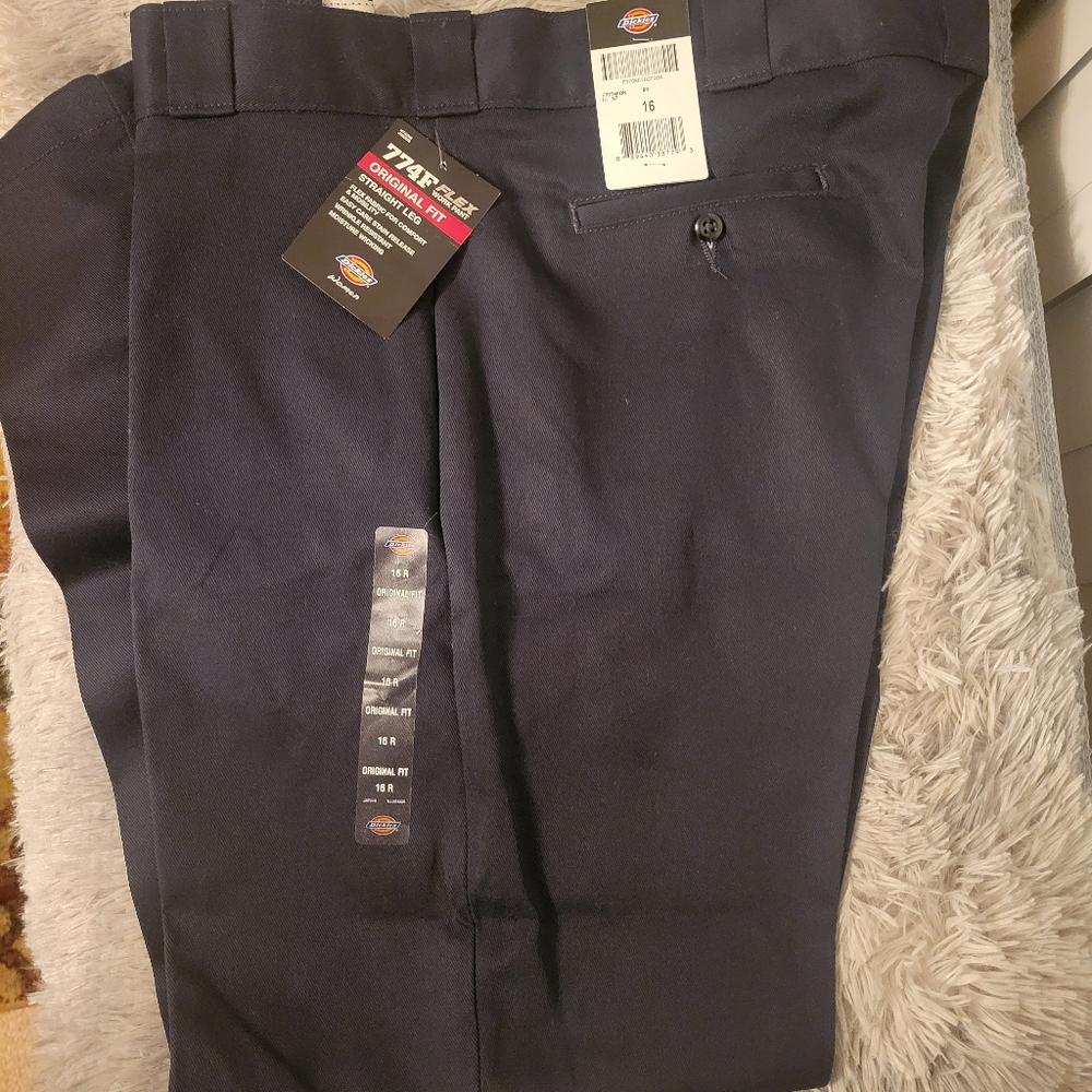 Dickies. Original fit trousers. Navy blue. Size 16